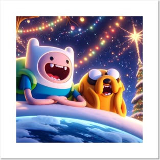 Epic Yuletide Adventures Unleashed: Adventure Time Christmas Art for Whimsical Holiday Designs! Posters and Art